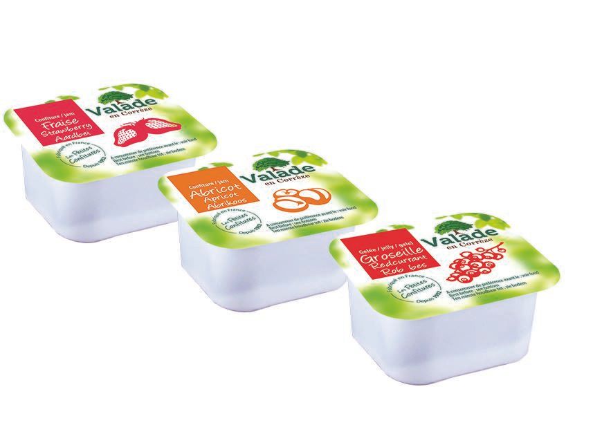 Confiture assortiment 3 parfums - VALADE - Carton de 120 barquettes