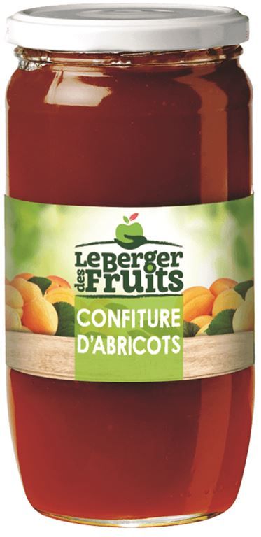 Confiture d'abricots - LE BERGER DES FRUITS - Pot verre de 1 kg