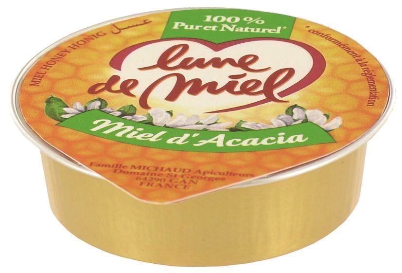 Miel d'acacia liquide - LUNE DE MIEL - Carton de 120 barquettes