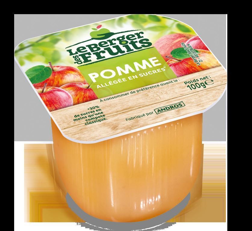 Compote de pommes - LE BERGER DES FRUITS - Carton de 72 coupelles