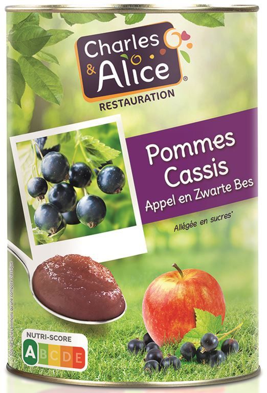 Spécialité de pommes et cassis allégé en sucress - CHARLES ET ALICE - Boite 5/1