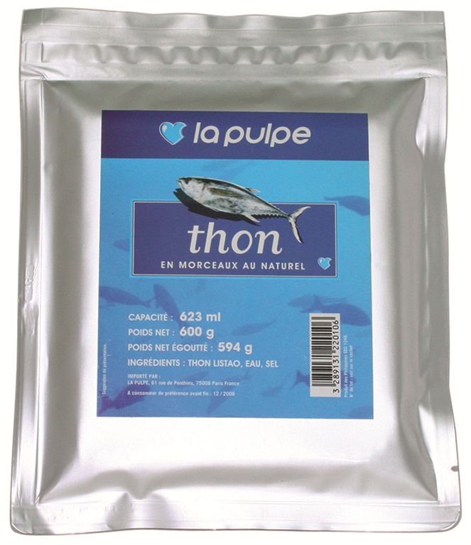 Thon en morceaux au naturel - LA PULPE - Poche de 600 g