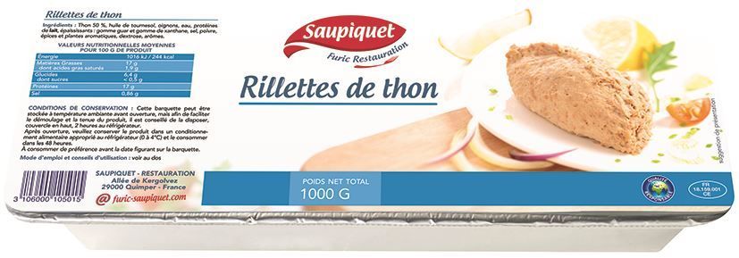 Rillettes de thon - FURIC - Barquette de 1 kg