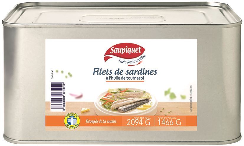 Filets de sardines à l'huile végétale et citron - FURIC - Boite 3/1