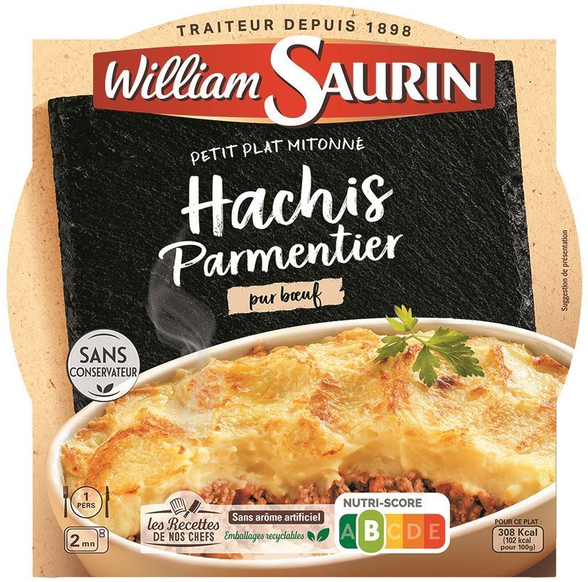 Hachis parmentier - WILLIAM SAURIN - Carton de 8 barquettes