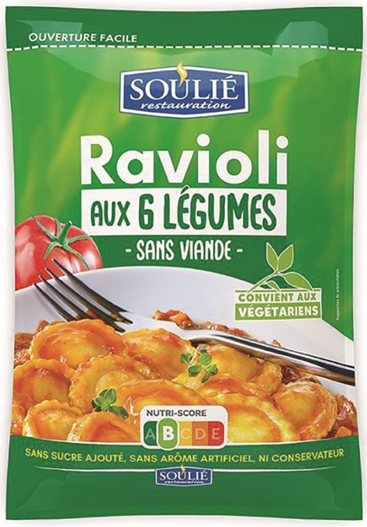 Ravioli aux 6 légumes - SOULIE - Carton de 3 poches