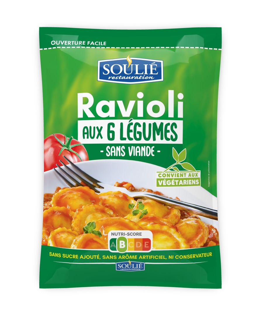 Ravioli aux 6 légumes - SOULIE - Carton de 3 poches