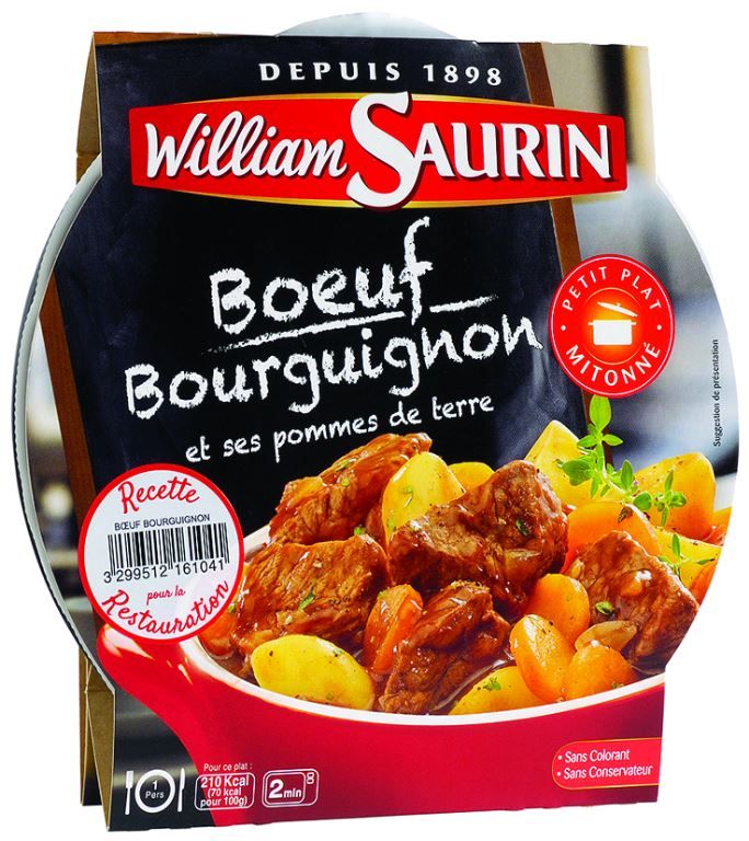 Boeuf bourguignon et pommes de terre - WILLIAM SAURIN - Carton de 8 barquettes