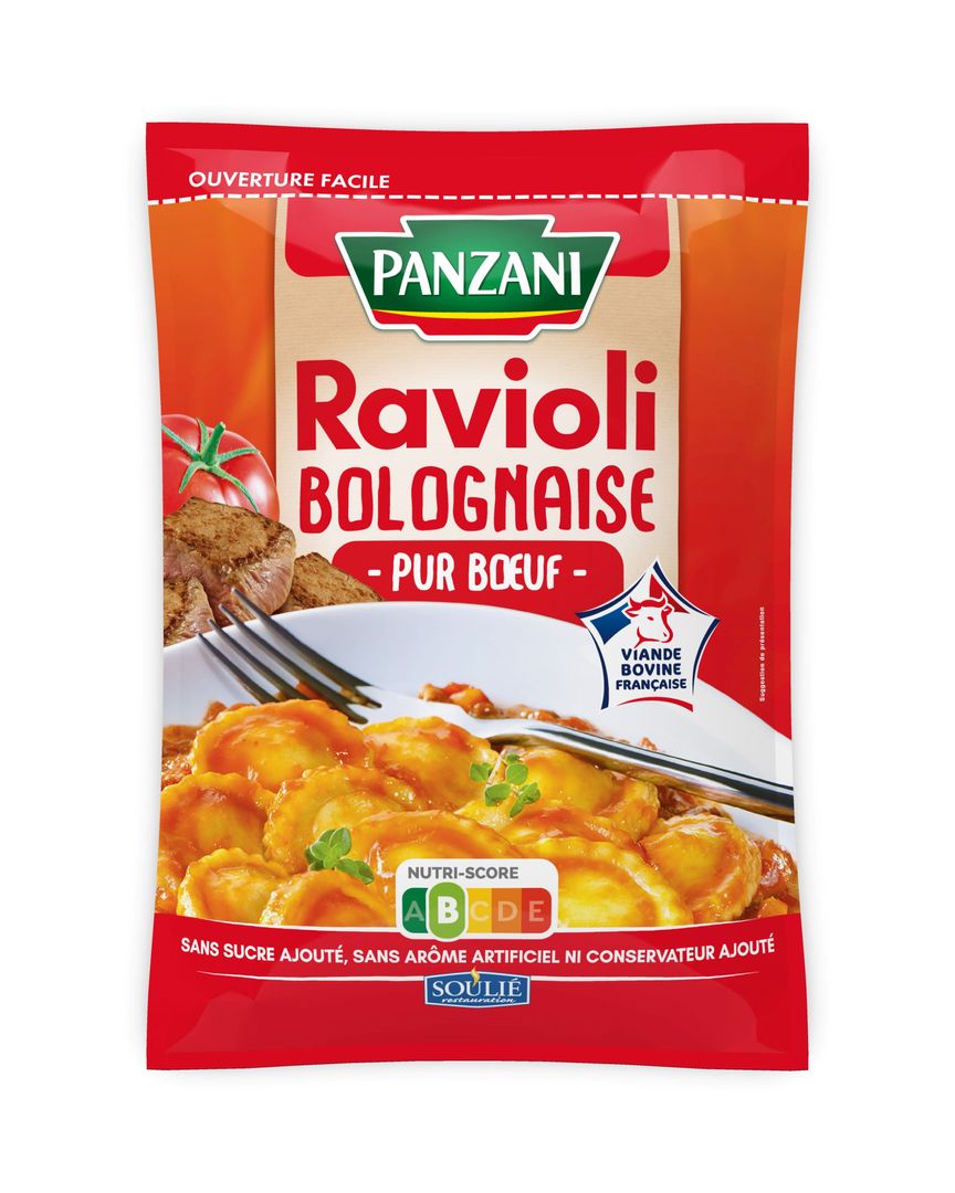 Ravioli pur boeuf sauce bolognaise - PANZANI - Carton de 3 poches