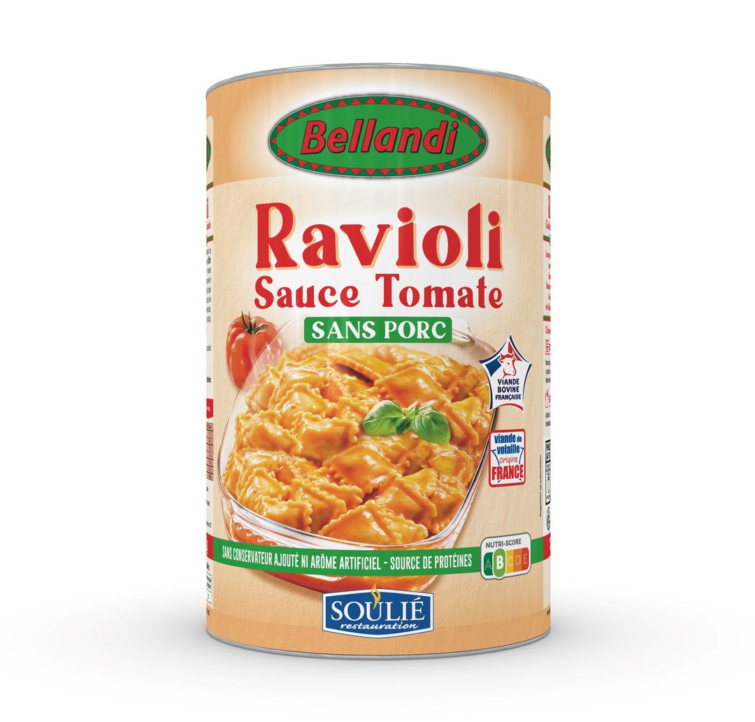 Ravioli sans porc sauce tomate - BELLANDI - Boîte 5/1