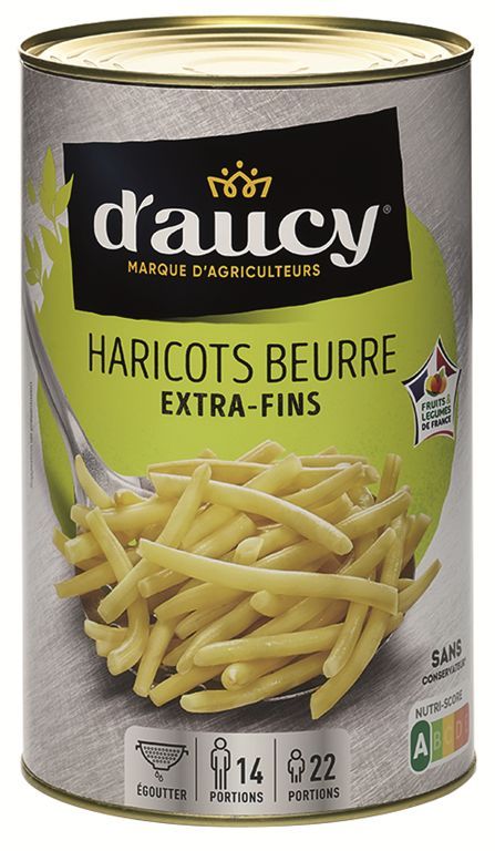 Haricots beurre extra fins - D'AUCY - Boîte 5/1