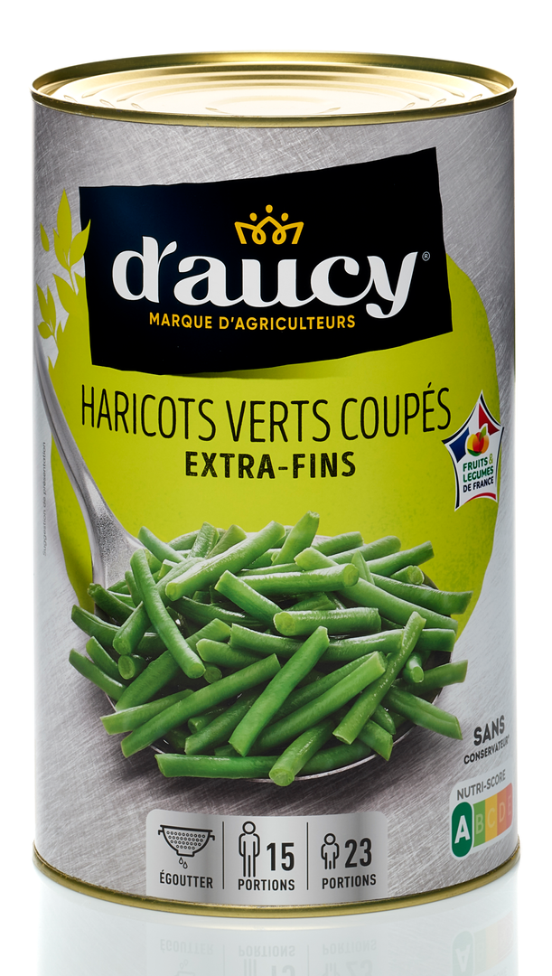 Haricots verts extra fins coupés CE2 - D'AUCY - Boite 5/1