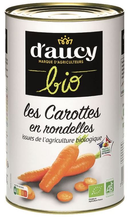 Carottes en rondelles Bio - D'AUCY - Boite 5/1