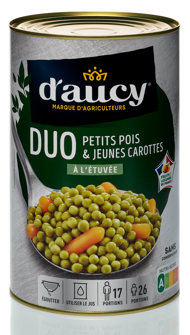 Petits pois carottes extra fins à l'étuvée CE2 - D'AUCY - Boite 5/1