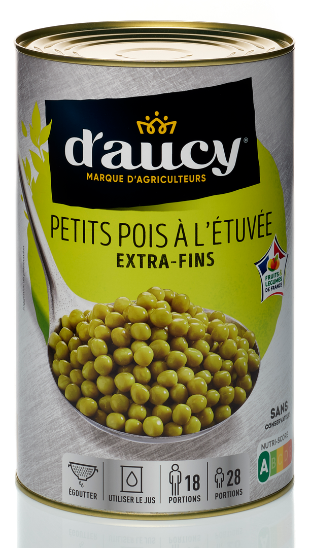 Petits pois extra fins à l'étuvée CE2 - D'AUCY - Boite 5/1