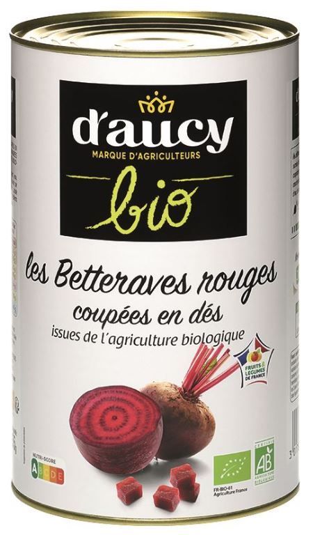 Betteraves rouges en dés Bio - D'AUCY - Boite 5/1