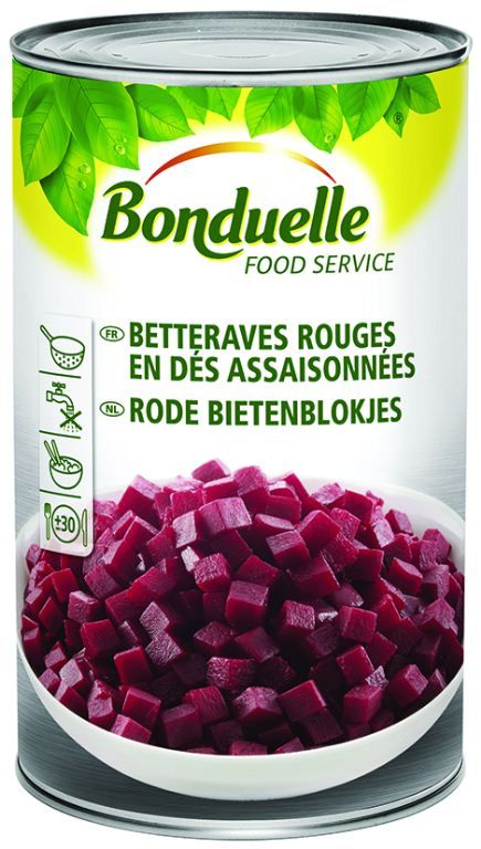 Betteraves rouges en dés assaisonnées CE2 - BONDUELLE - Boite 5/1