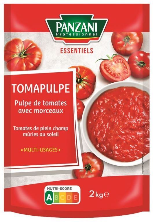 Pulpe de tomates avec morceaux Tomapulpe - PANZANI SOLUTIONS - Poche de 2 kg