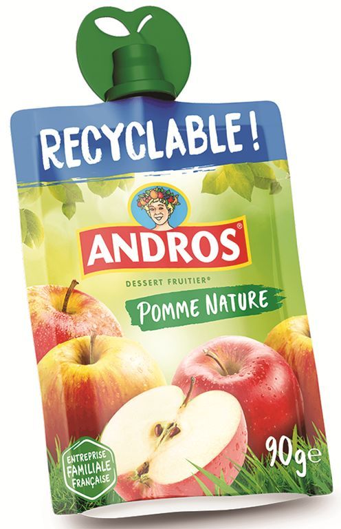 Compote de pommes et bananes - ANDROS - Carton de 24 gourdes