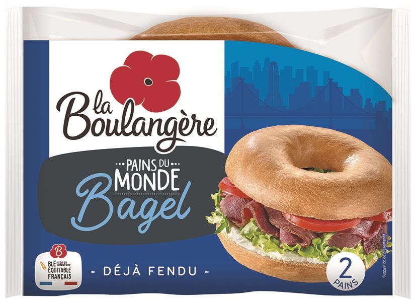 Pain bagel fendu - LA BOULANGERE - Carton de 6 sachets