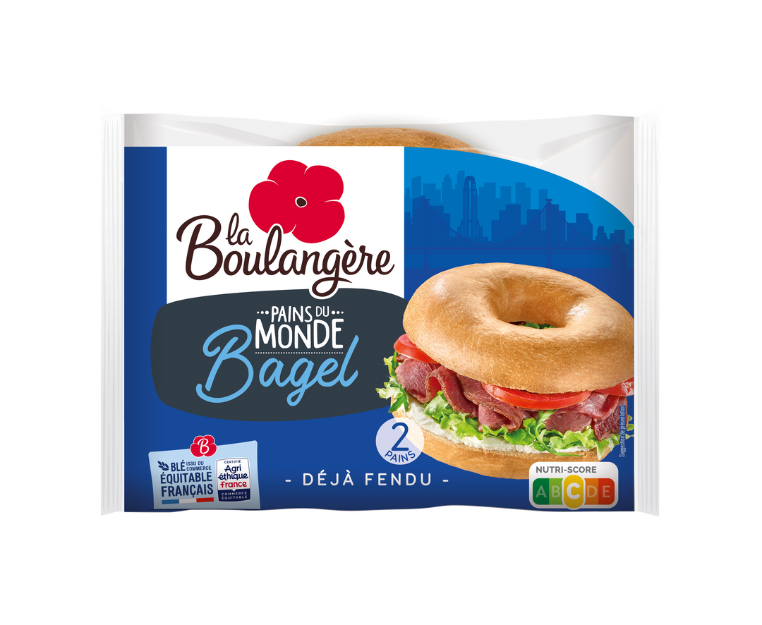 Pain bagel fendu - LA BOULANGERE - Carton de 6 sachets