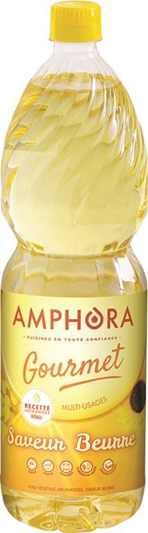 Huile végétale arôme beurre Gourmet - AMPHORA - Bouteille de 1 L