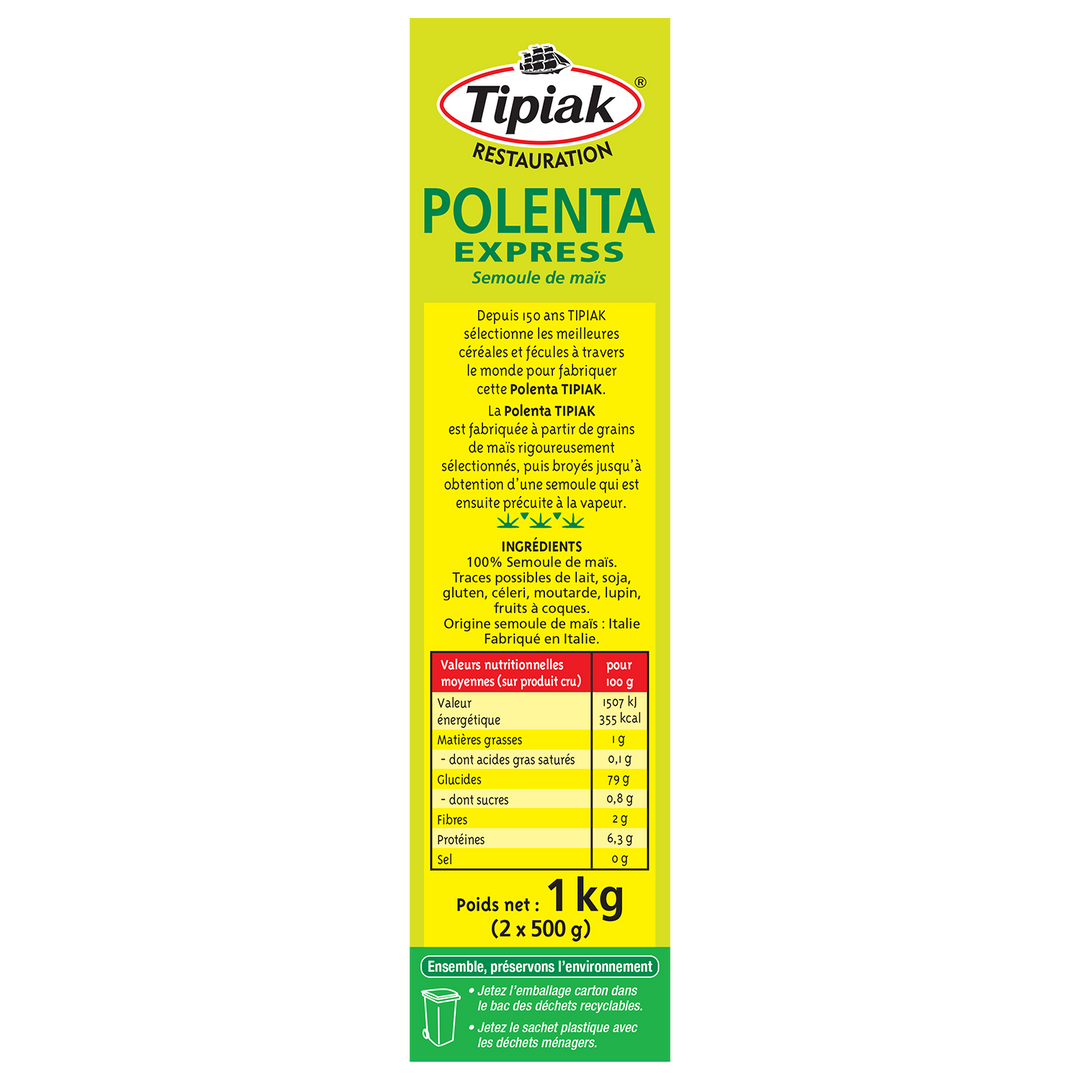 Polenta express - TIPIAK® RESTAURATION - Boite de 1 kg