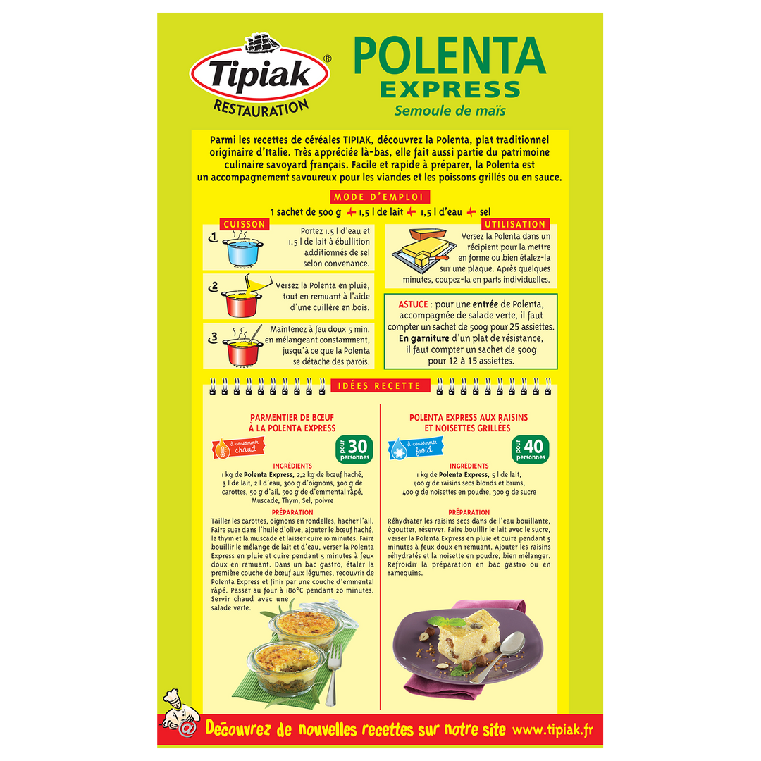 Polenta express - TIPIAK® RESTAURATION - Boite de 1 kg