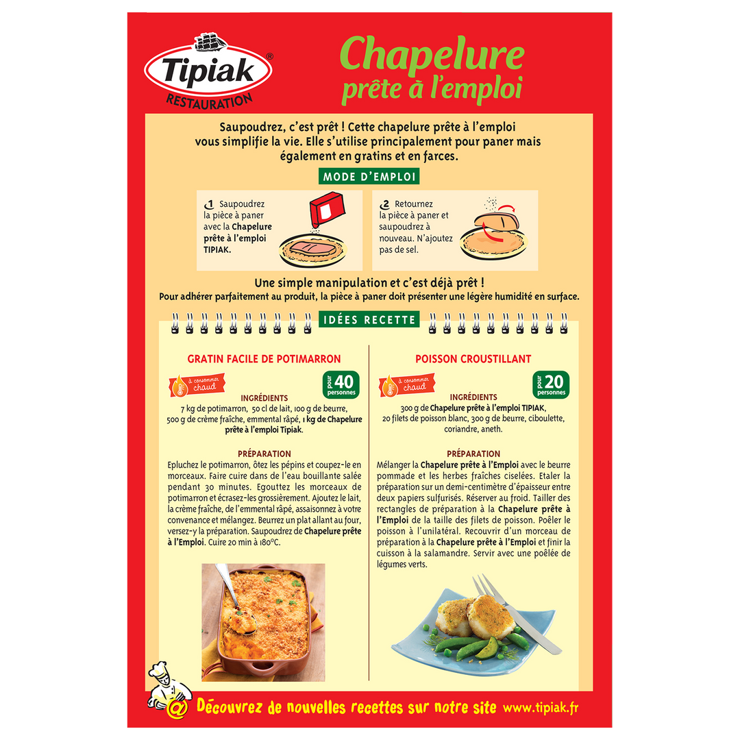 Chapelure prête à l'emploi - TIPIAK® RESTAURATION - Boite de 500 g