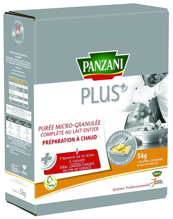 Purée de pommes de terre micro-granulée complète au lait entier - PANZANI SOLUTIONS - Carton de 5 kg