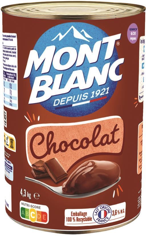 Crème dessert saveur chocolat - MONT BLANC - Boite 5/1