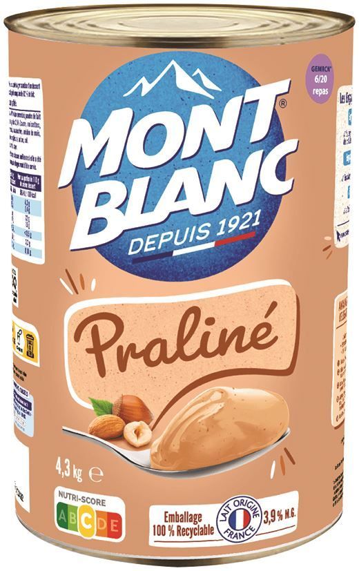 Crème dessert saveur praliné - MONT BLANC - Boite 5/1