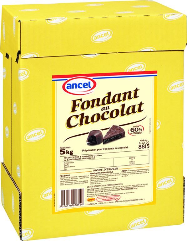 Préparation pour brownies et fondant chocolat - ANCEL - Carton de 5 kg