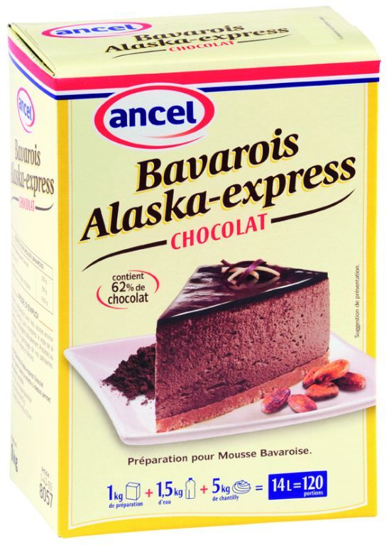 Bavarois Alaska express chocolat - ANCEL - Boite de 1 kg