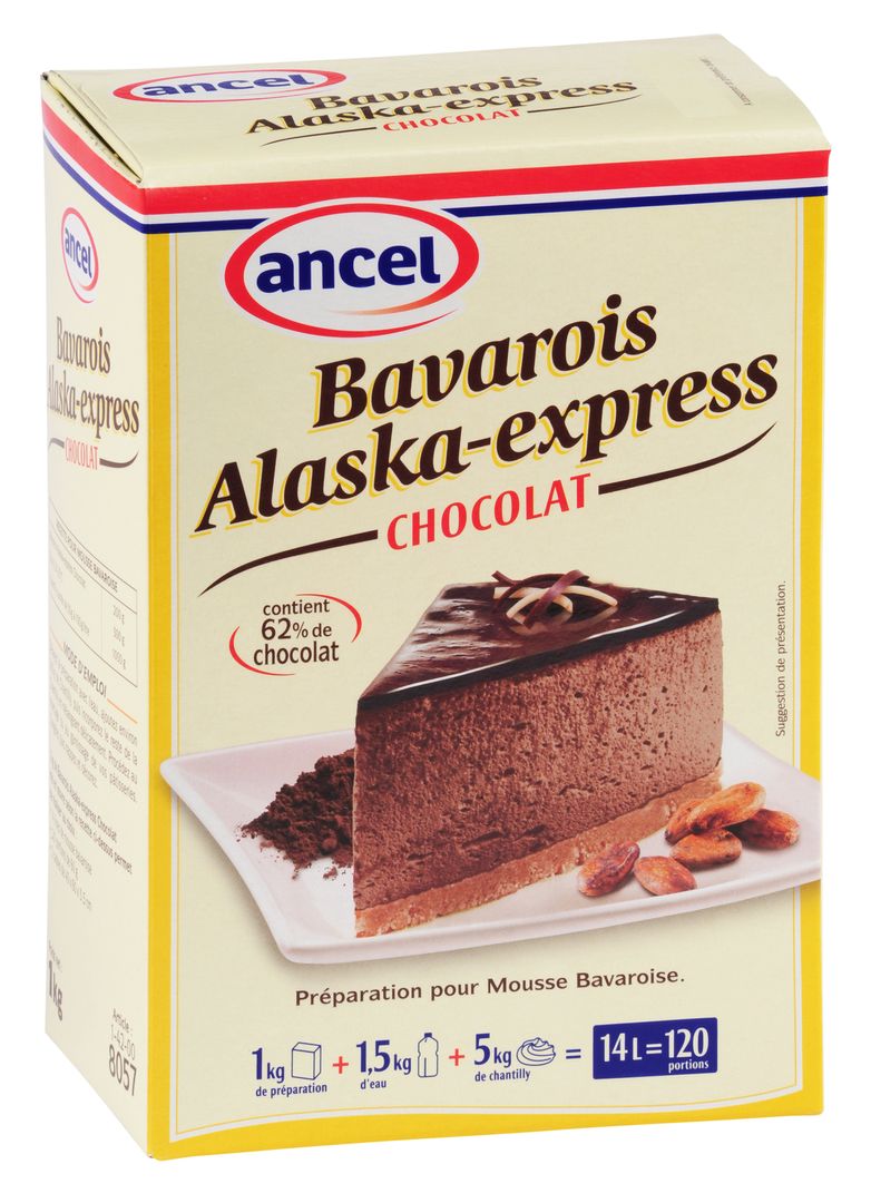 Bavarois Alaska express chocolat - ANCEL - Boite de 1 kg