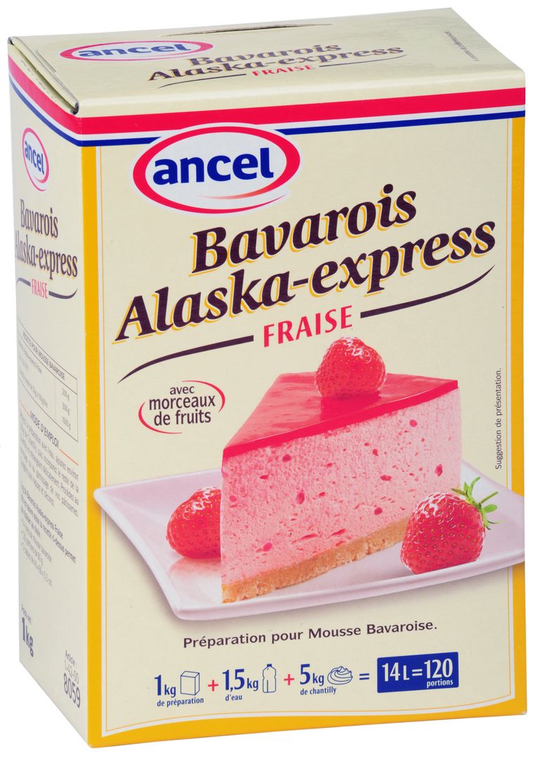 Bavarois Alaska express fraise - ANCEL - Boite de 1 kg