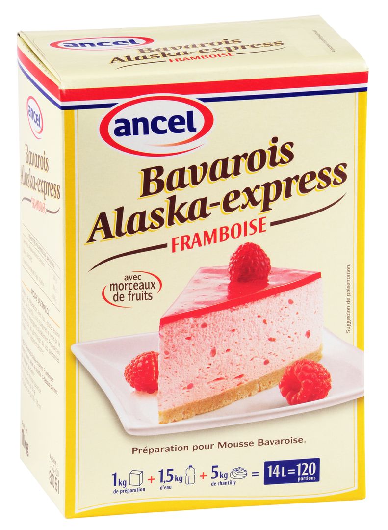 Bavarois Alaska express framboise - ANCEL - Boite de 1 kg