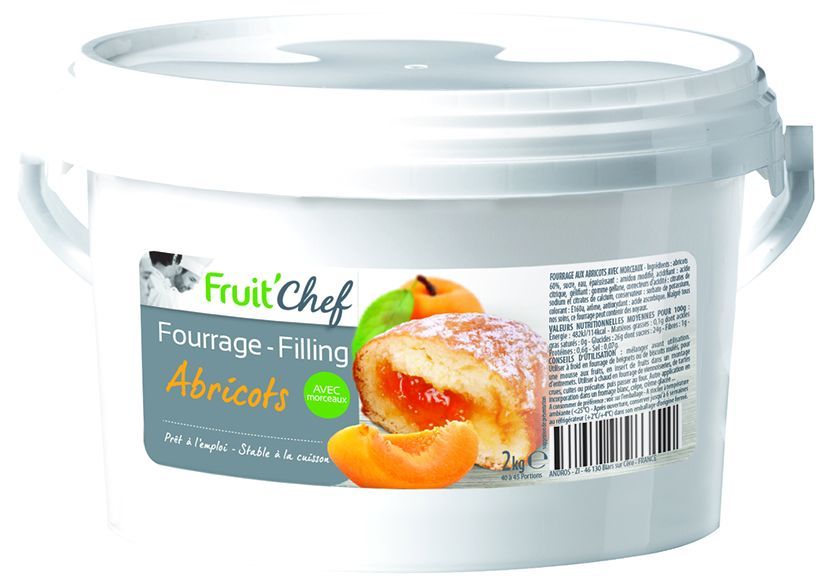 Fourrage abricots avec morceaux Fruit'Chef - FRUIT CHEF - Seau de 2 kg