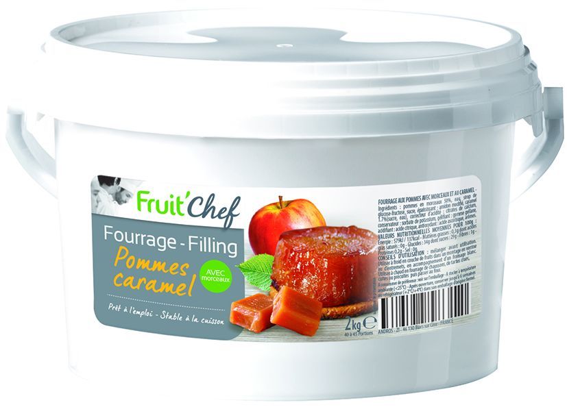 Fourrage pommes et caramel avec morceaux Fruit'Chef - FRUIT CHEF - Seau de 2 kg