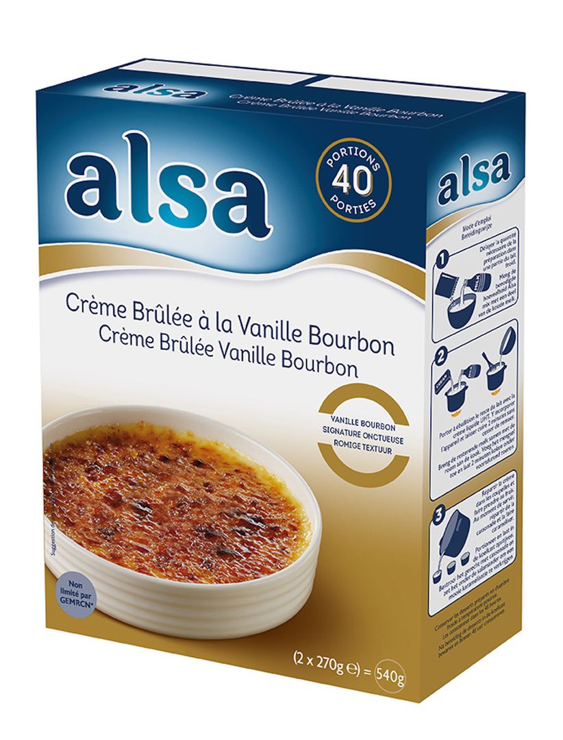 Crème brûlée saveur vanille Bourbon - ALSA - Boite de 540 g