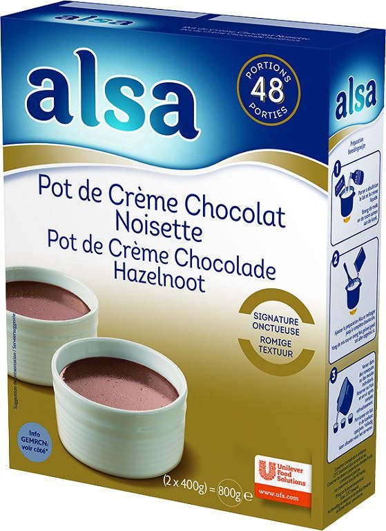 Pot de crème saveur chocolat-noisette - ALSA - Boite de 800 g