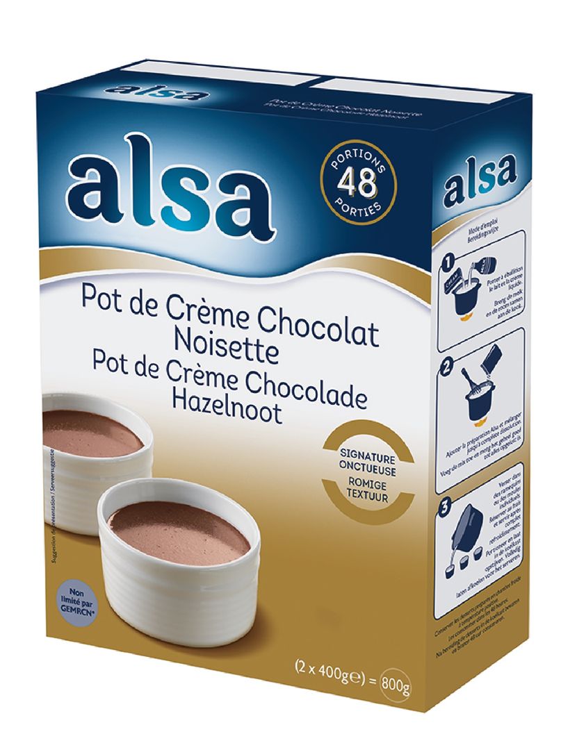 Pot de crème saveur chocolat-noisette - ALSA - Boite de 800 g