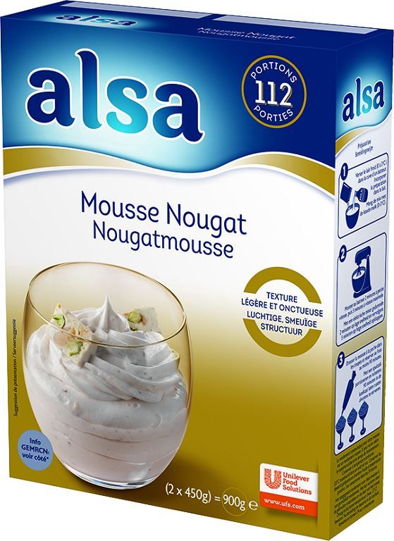 Mousse saveur nougat - ALSA - Boîte de 900 g