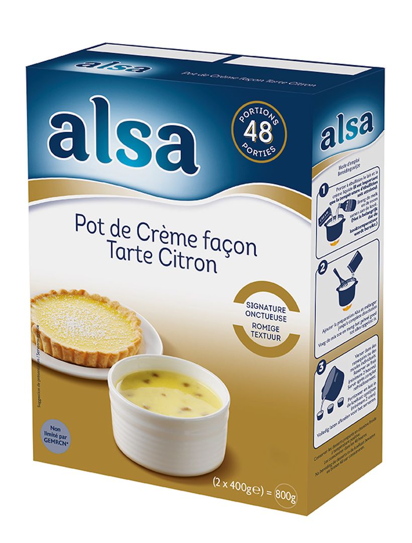 Pot de crème façon tarte citron - ALSA - Boite de 800 g