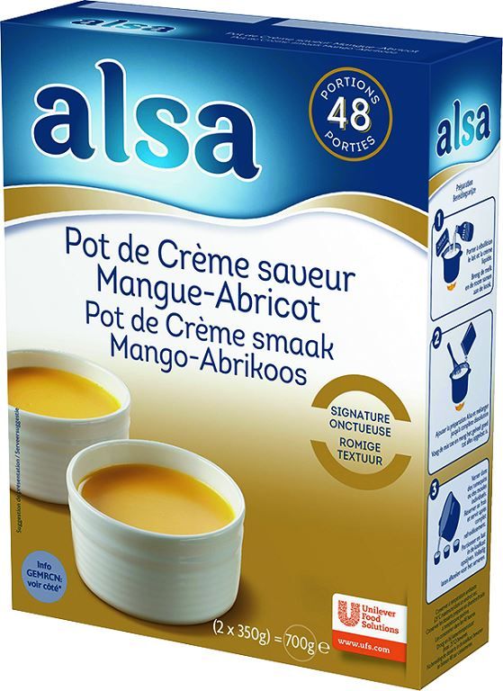 Pot de crème saveur mangue-abricot - ALSA - Boite de 700 g