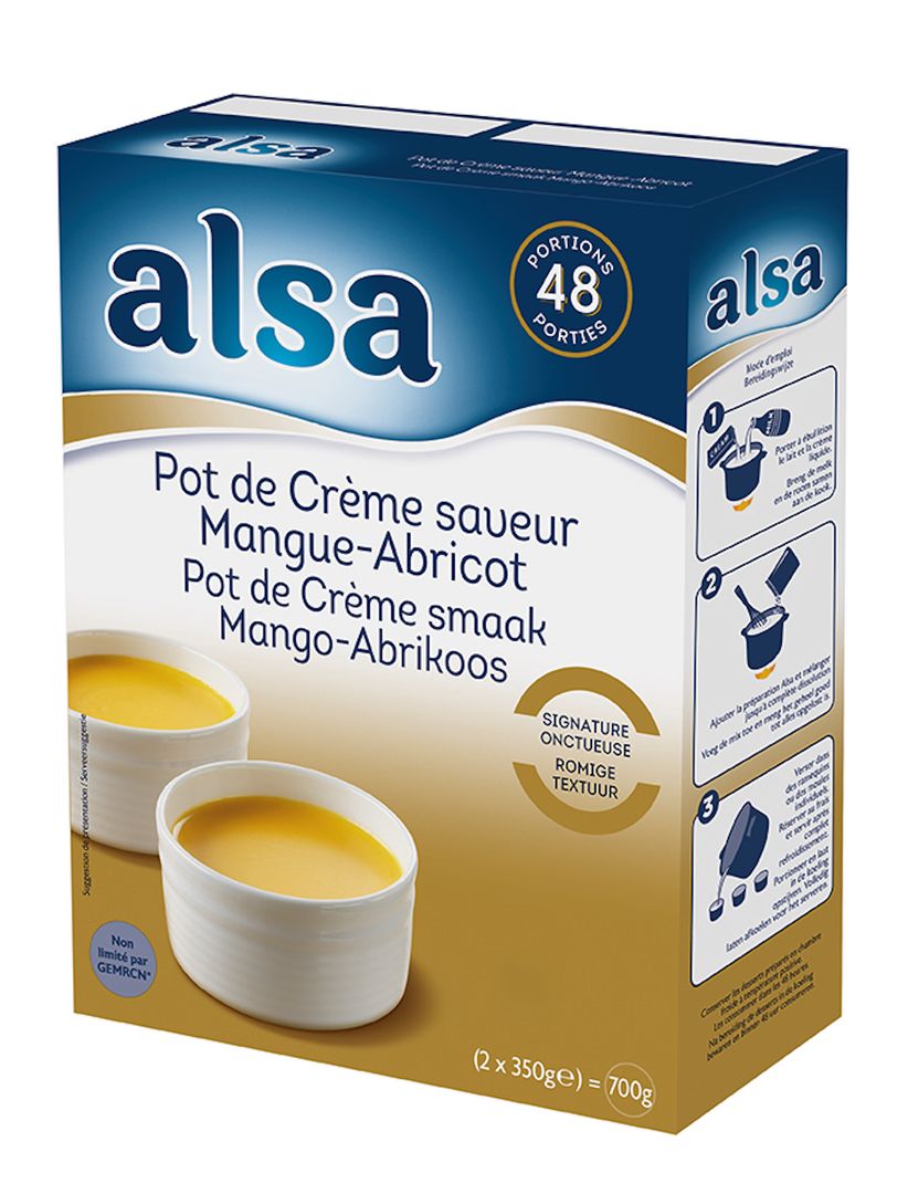 Pot de crème saveur mangue-abricot - ALSA - Boite de 700 g