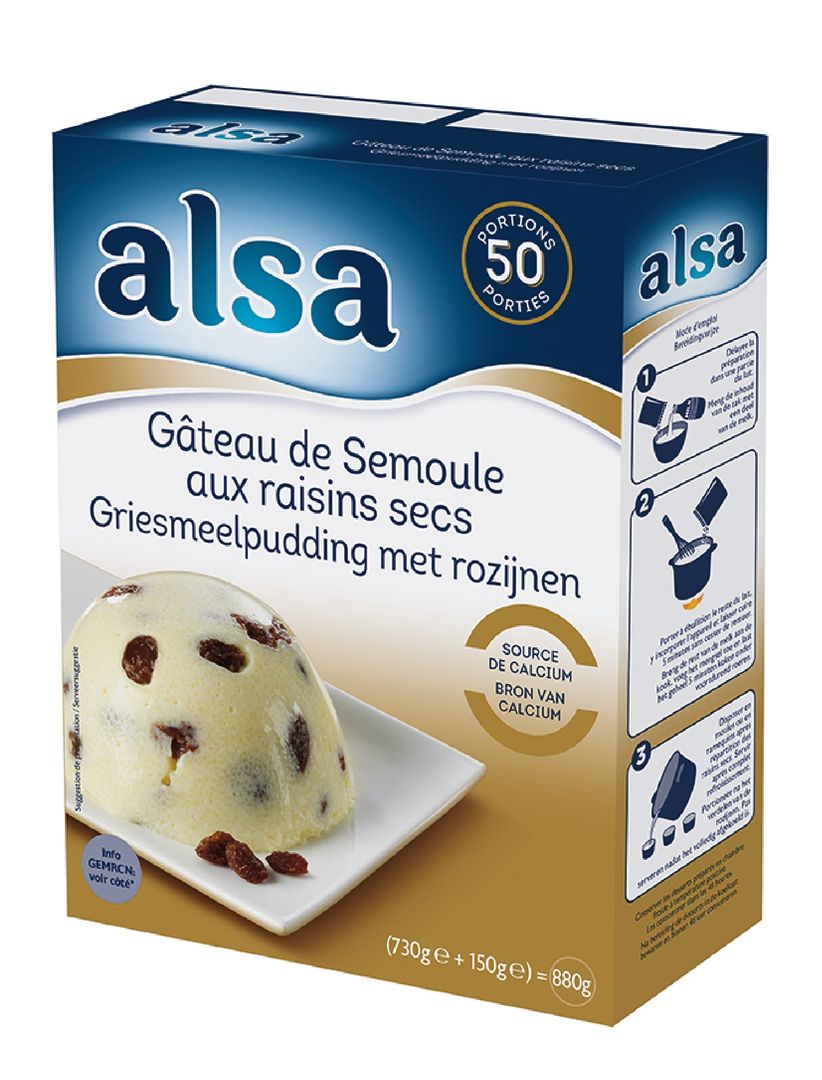 Gâteau de semoule aux raisins secs - ALSA - Boite de 880 g