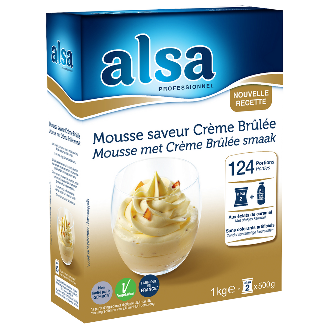 Mousse saveur crème brûlée - ALSA - Boite de 1 kg