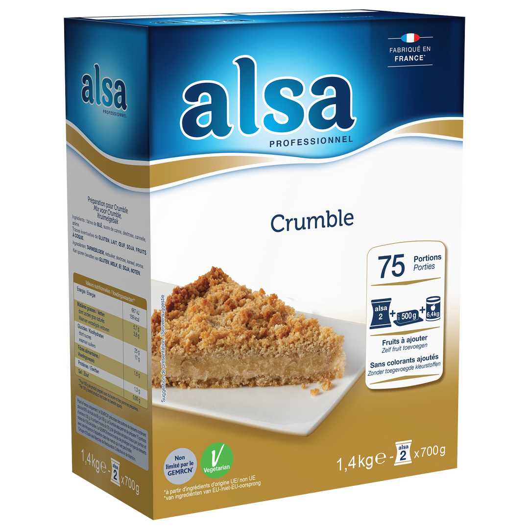 Préparation pour crumbles - ALSA - Boite de 1,4 kg