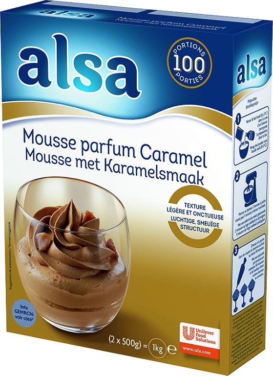 Mousse saveur caramel - ALSA - Boite de 1 kg